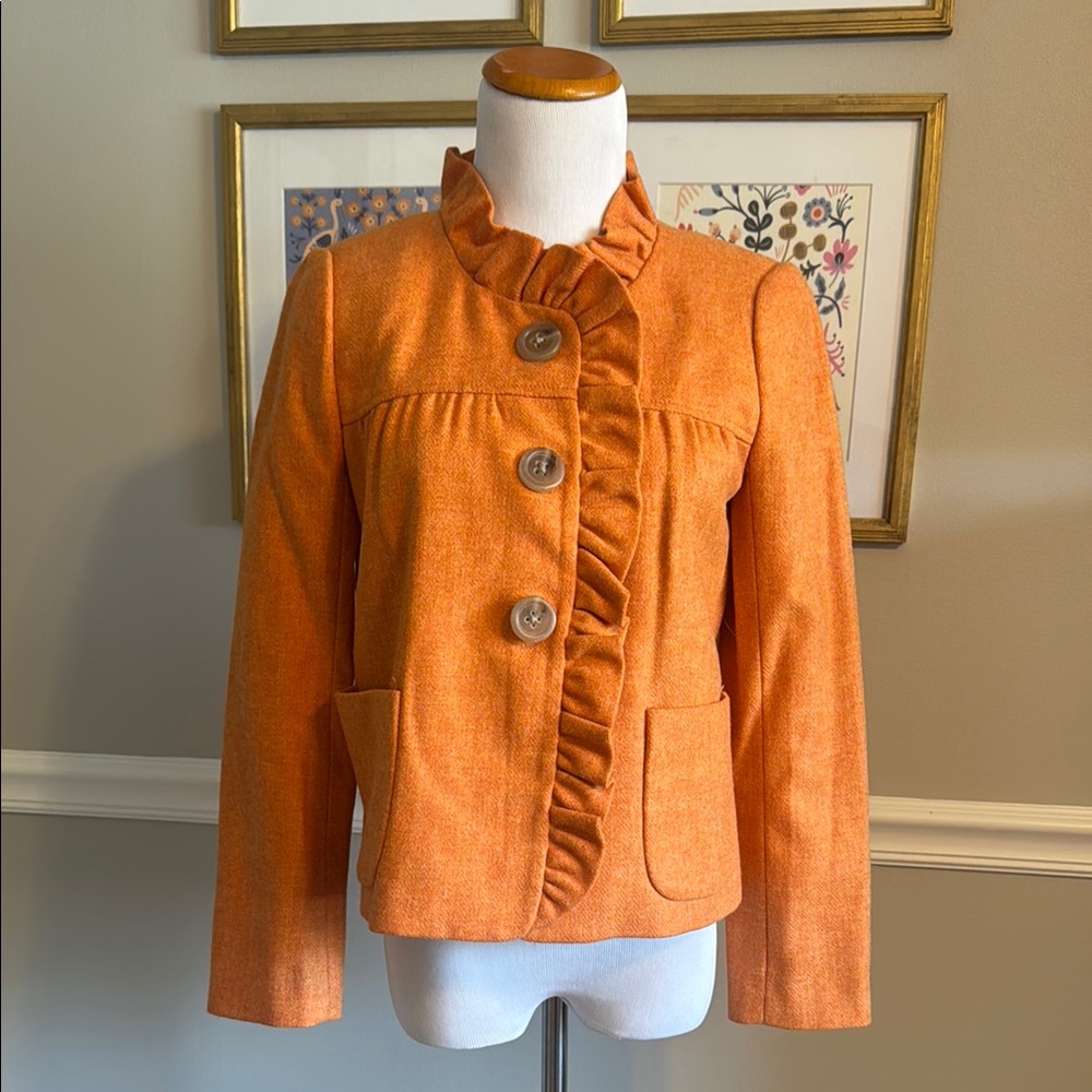 Orange Ruffled Women's Jacket